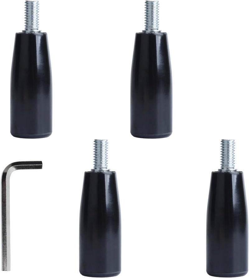 Begino 4 Pcs Revolving Handwheel Handle, M6 Male Threaded Stem, Zinc Alloy Steel with Powder Coated Finish, for Milling Machine & Lathe Equipment (Black) - Image 1